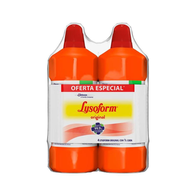 Kit Desinfetante Lysoform para Uso Geral Original 1l c/ 4 Unidades ...