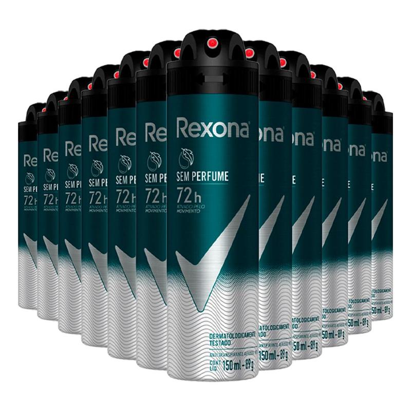 Kit Desodorante Aerosol Rexona Men Sem Perfume 150ml - 12 Unidades ...