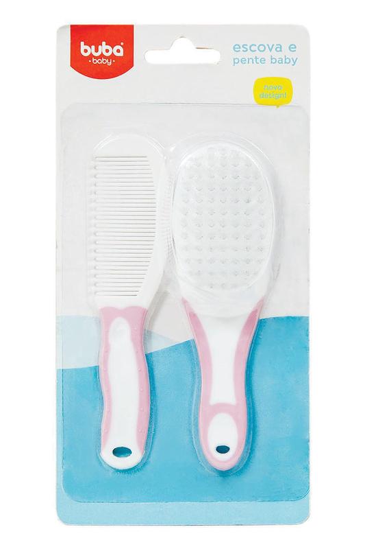 Kit Escova e Pente Baby Rosa - Buba Baby - Escova de Cabelo - Magazine ...