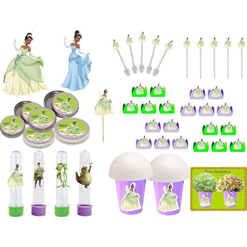 Kit festa A Princesa e o Sapo 143 peças (20 pessoas) - Produto ...