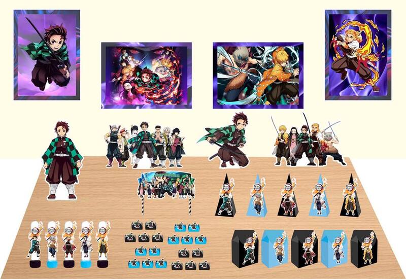 Kit Festa Demon Slayer 89 peças (10 pessoas) cone milk - Produto ...