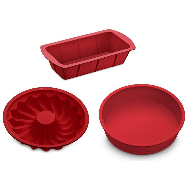 Kit Forma Silicone Bolo Pudim Redonda Vai No Forno Air Fryer - Home Up ...