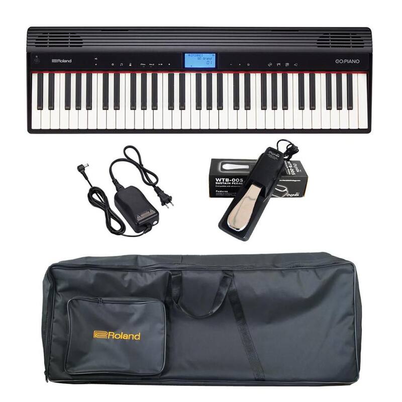 Kit Go Piano Digital GO-61P Roland com Fonte Original Capa Luxo e Pedal ...
