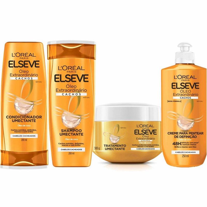 Kit Hidratação Cabelos Elseve Loreal Paris Óleo Extraordinário Cachos ...