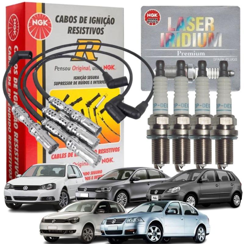 Kit Jogo Cabos E Velas Ignição Original Golf Polo Jetta Bora 2.0 - NGK ...