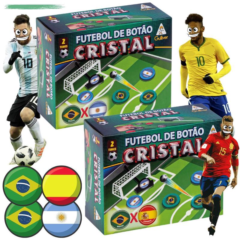Kit Jogo Futebol De Botão Completo Seleções 2 Clássicos Original ...