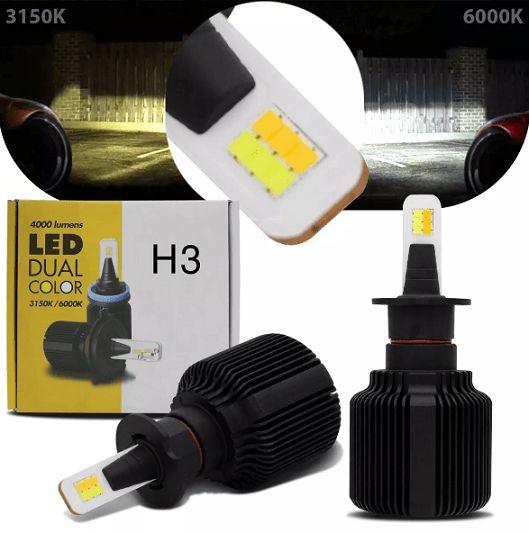 Kit Lampada Ultra Led Shocklight H3 3150K 6000K 16W 12V Dual Color ...