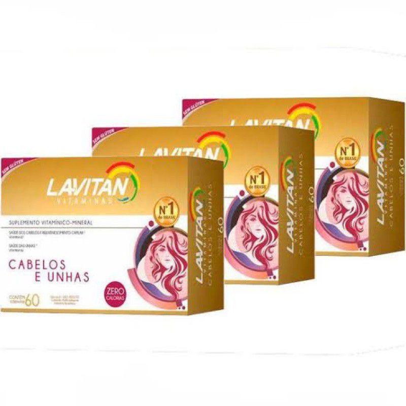 KIT Lavitan HAIR cabelos e unhas tratamento queda de cabelo c/ 3x60 ...