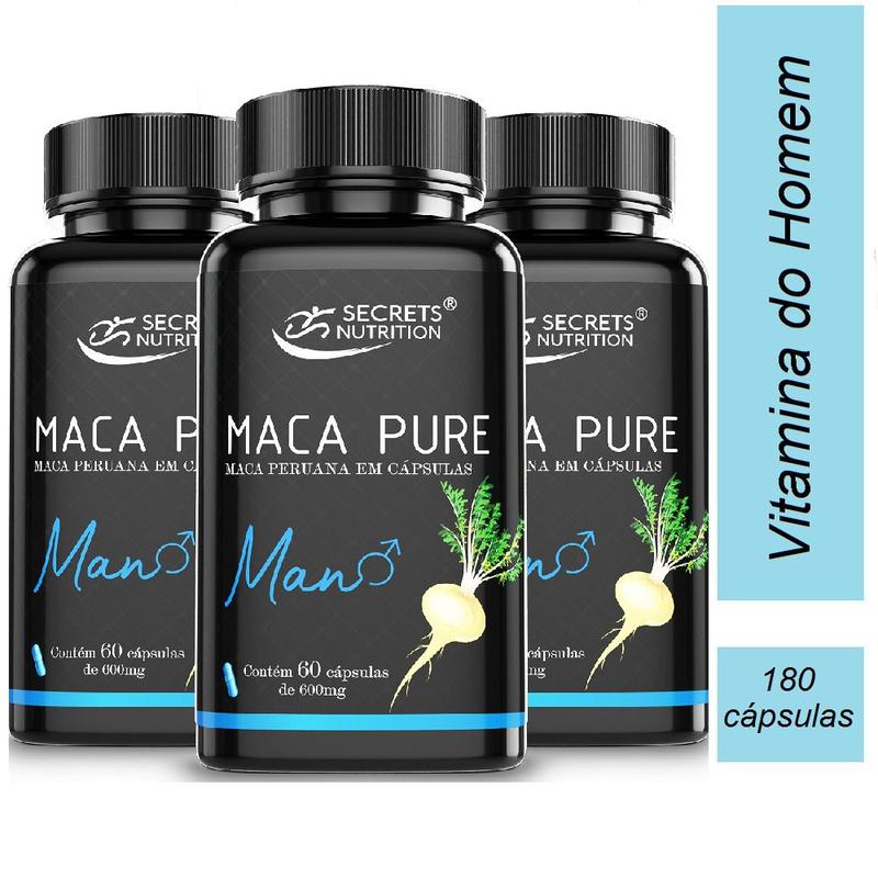 Kit Maca Pure Para Homens 180 Cápsulas - Secrets Nutrition - Maca ...