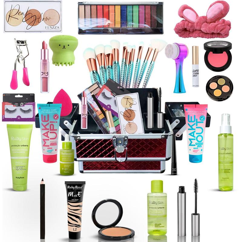 Kit Maleta Maquiagem Skin Care Completa - Ruby Rose KBPLP35 - Pele ...