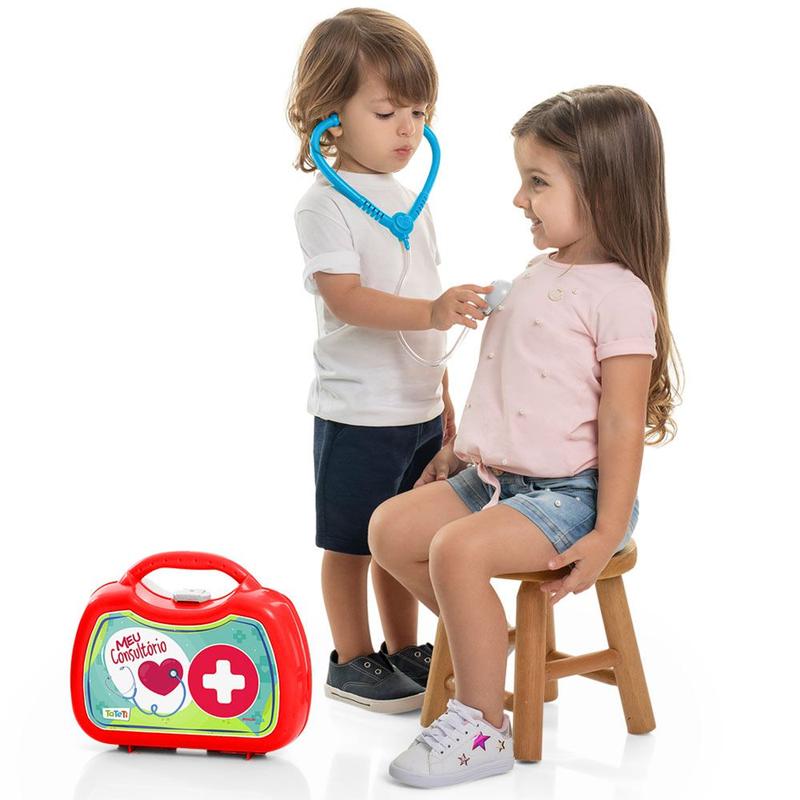 Kit Médico Infantil - Imaginativa Meu Consultório - Maleta Vermelha ...