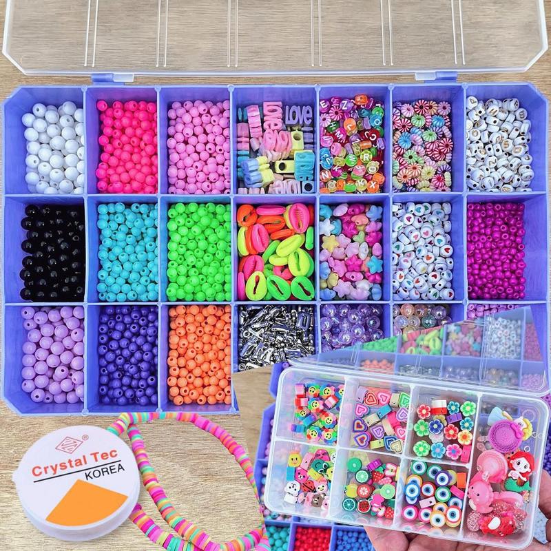 Kit Miçangas Organizador Grande Estojo Emborrachados Fazer Pulseiras ...