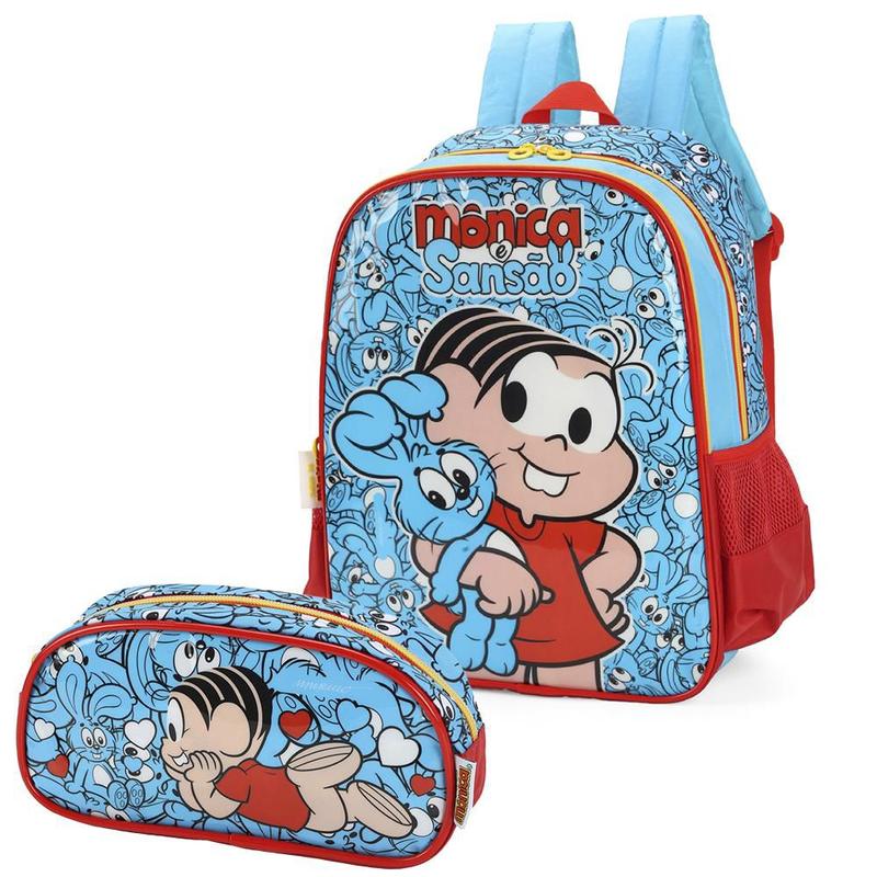 Kit Mochila De Costas Turma Da Mônica E Estojo Escolar - Luxcel - Kit ...