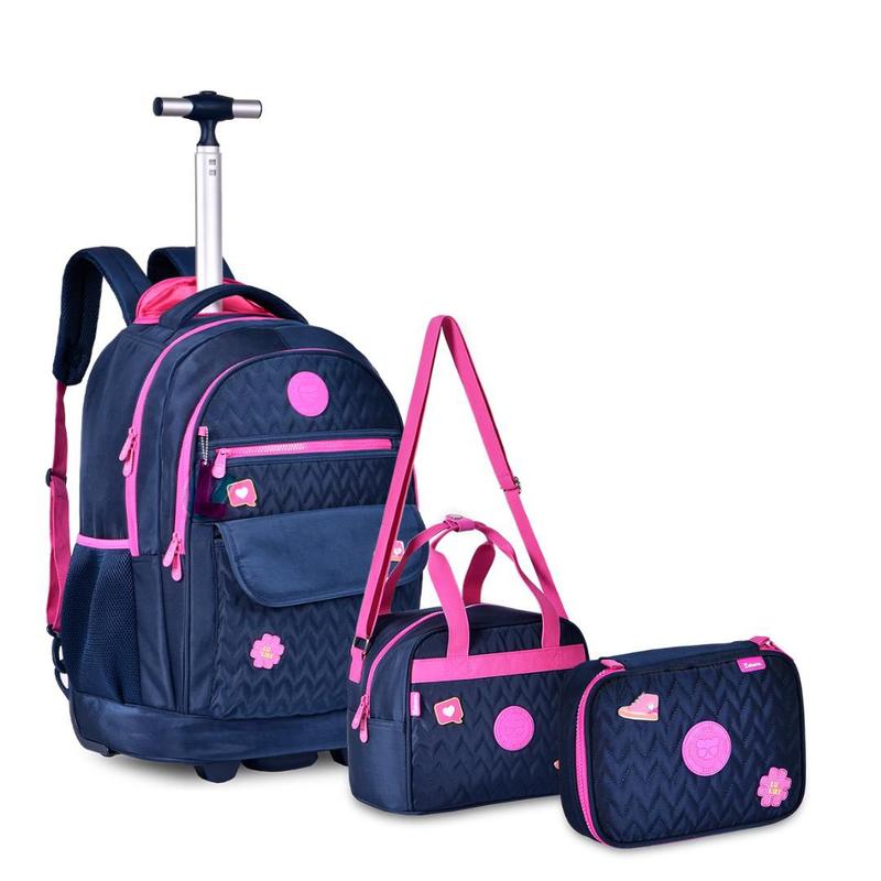 Kit Mochila de Rodinha lancheira e estojo Luluca Oficial - Clio ...