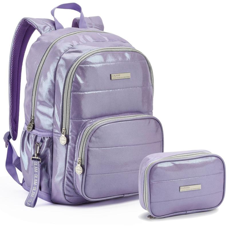 Kit Mochila e Estojo Box Juvenil Metalizada Feminina Costa Color Up ...