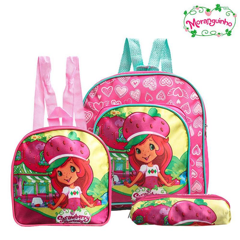 Kit Mochila Escolar Pequena Moranguinho Rosa De Costa - Toys 2U ...