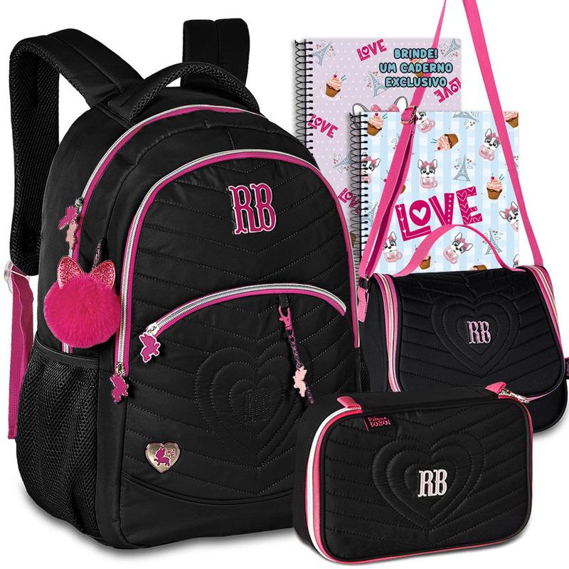 Kit Mochila Escolar Rebecca Bonbon RB Feminina Infantil Colorida de ...