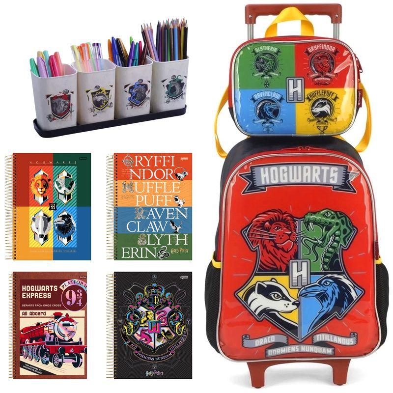 Kit Mochila Infantil Harry Potter Rodinhas Tam G Escolar Lancheira ...