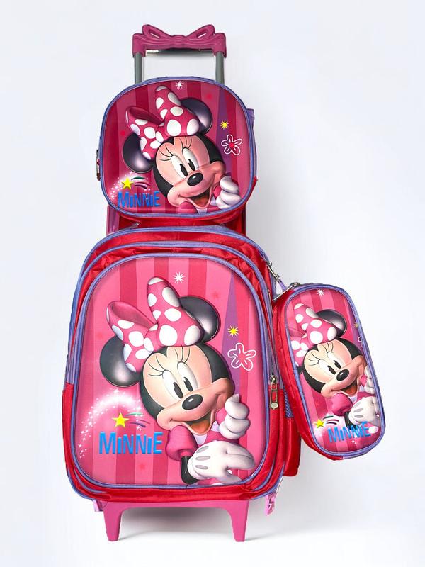 Kit Mochila Minnie Mouse Rodinha Infantil Lancheira Estojo - SM ...