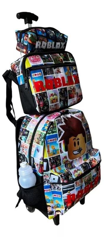 Kit Mochila Rodinha Roblox Com Estojo E Lancheira Infantil - DeCarllos ...