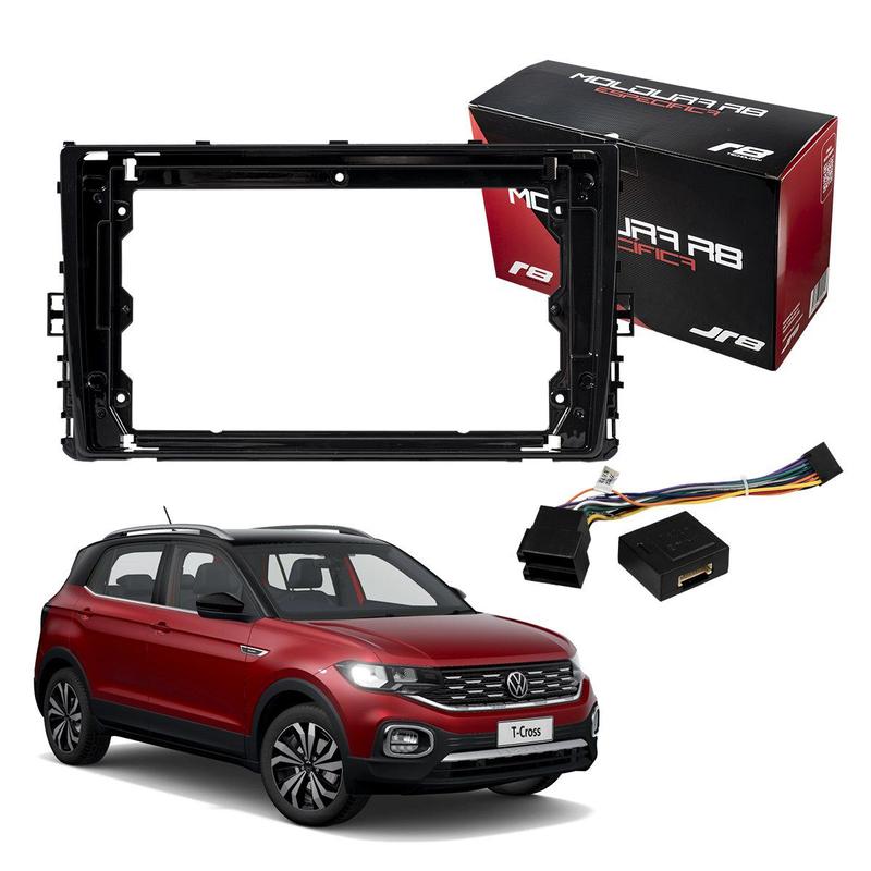 Kit Moldura Painel 9'' e Chicote com Canbus T-Cross R8 - JR8 - Moldura ...