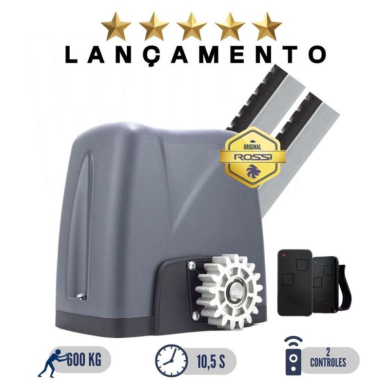 Kit Motor de Portão Rossi Dz Nano Turbo tipo Garen Ppa Rcg 5 Metros de ...