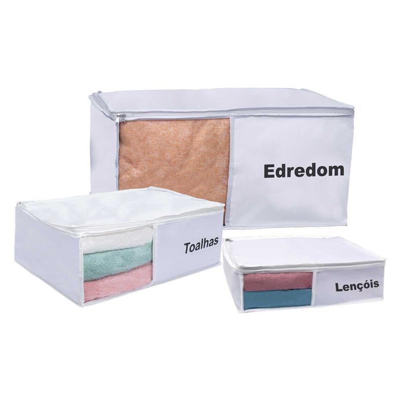 Kit Organizador De Guarda Roupa 3 Peças Branco - VB HOME - Guarda-Roupa ...