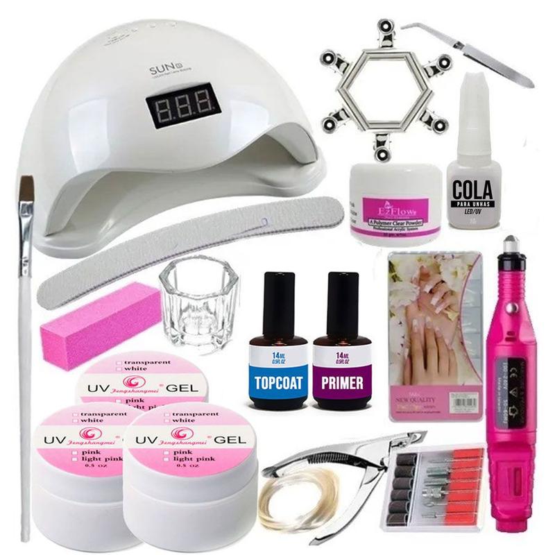 Kit Para Alongamentos Unha Gel Fibra De Vidro Completo - Exclusivo ...