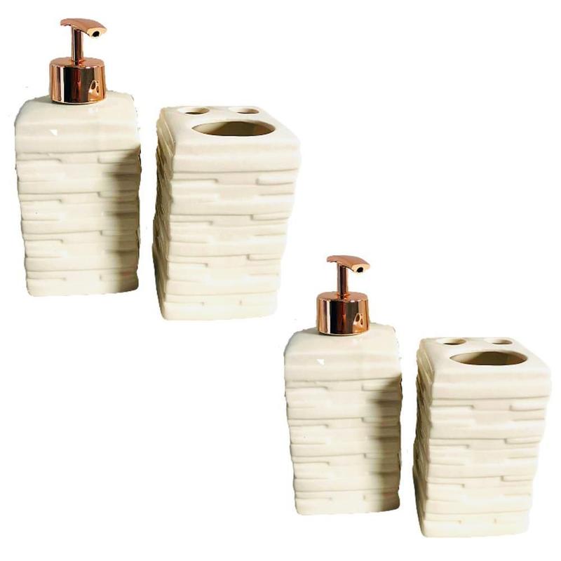 Kit Para Banheiro Com 4 Peças Kit Banheiro Porcelana Lavabo - Dratini ...