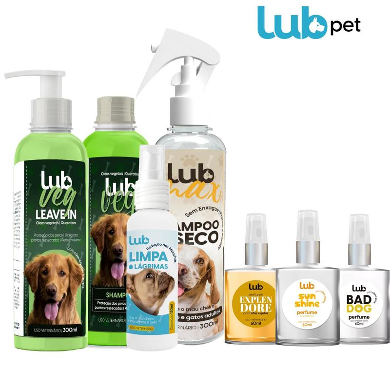 Kit Para Cachorros Shampoo + Shampoo a Seco + Leave In + Limpa Patas