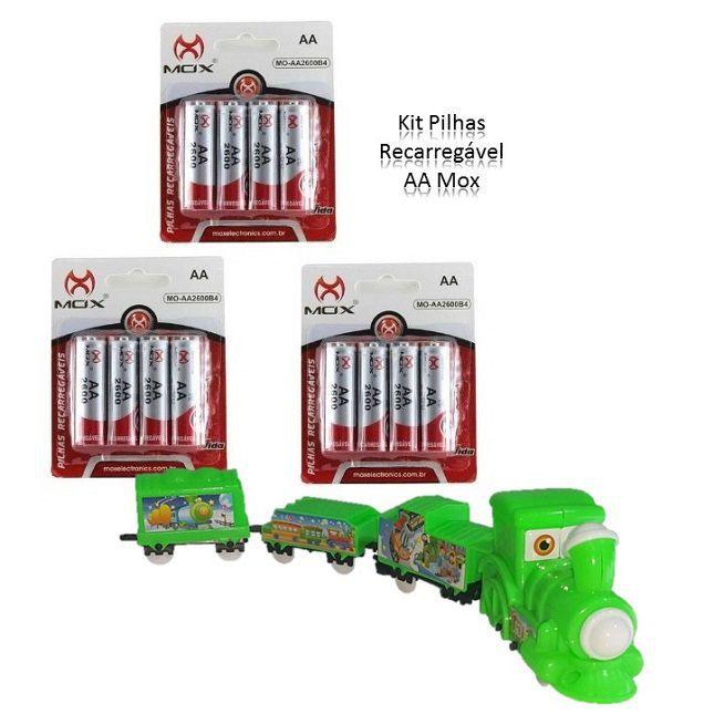 Kit Pilhas Recarregavel para Brinquedos com 3 Cartelas AA - Mox ...
