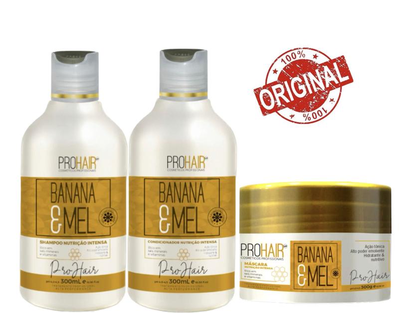 Kit Prohair Banana e Mel Nutrição Profunda Shampoo+ Condicionador ...