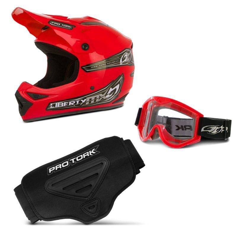 Kit Proteção Trilha Capacete + Óculos + Cinta Pro Tork 3 Itens ...