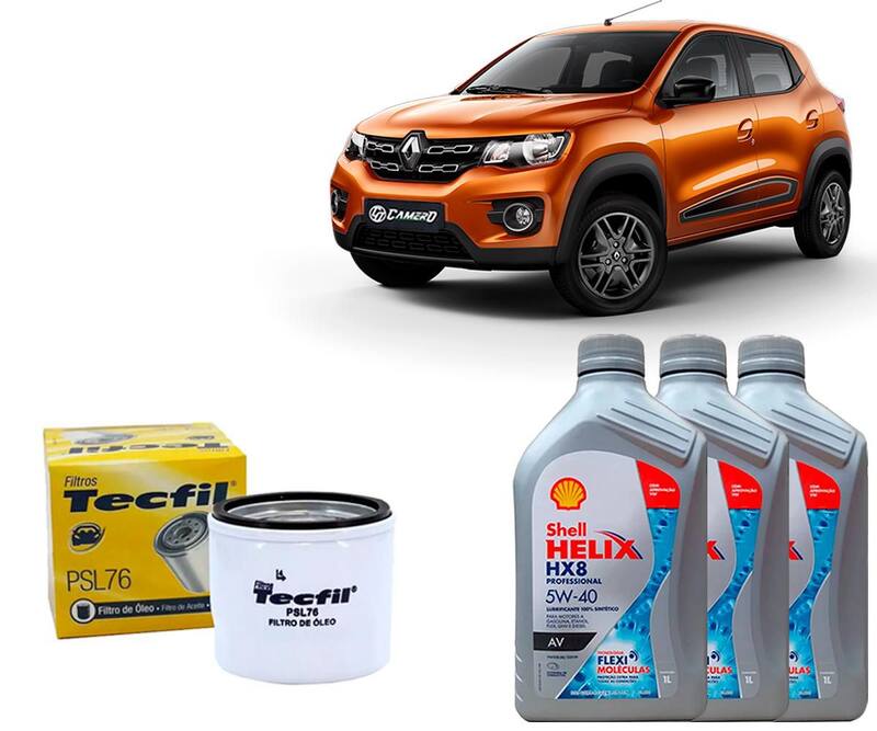 Shell For Kwid Kit Revisão Troca De Óleo 5w40 e Filtro Renault Kwid 1.0 2017 2018 2019 ...