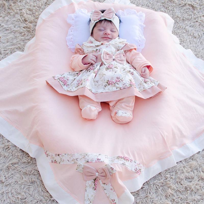 Kit Saída Maternidade Conjunto Menina Charmosinha Luxo 05 Peças 100% ...