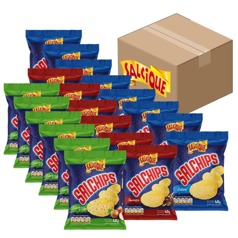 Kit Salcique Salgadinhos Batata Ondulada Mista 40g c/20 - Salgadinhos e ...