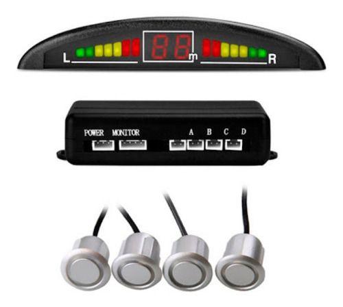 Kit Sensor De Re Estacionamento Prata 4 pontos display led sonoro ...