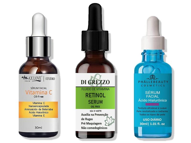 Kit Sérum Retinol B3 Concentrado Anti idade Vit C Acd Hialur - Max Love ...