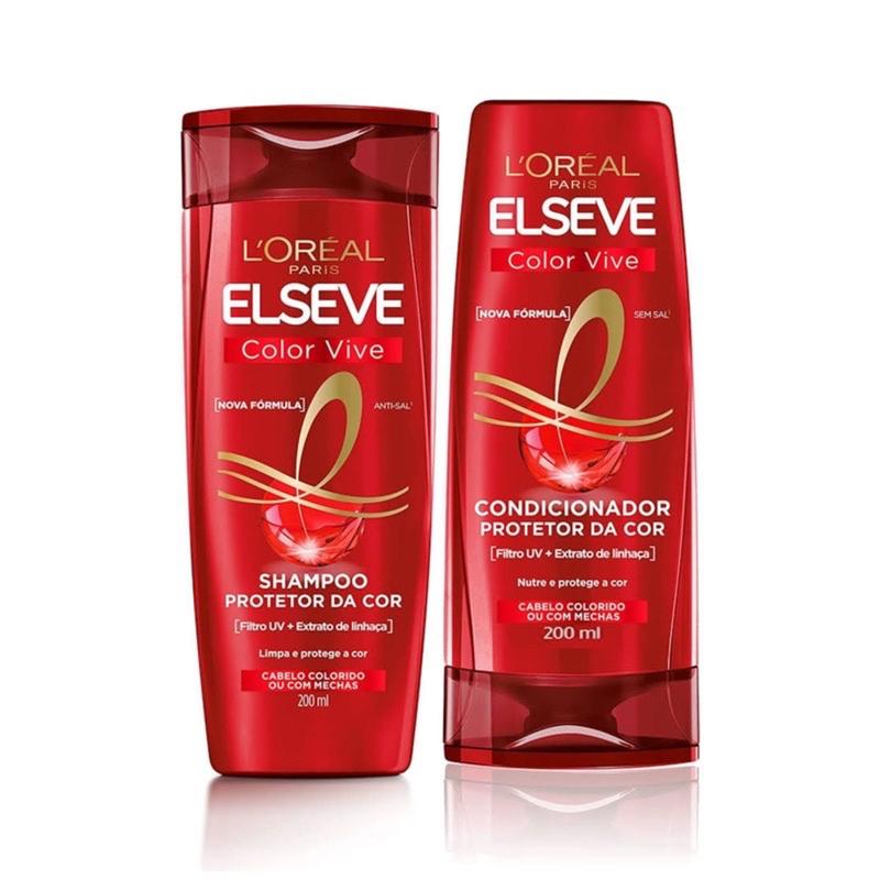 Kit Shampoo e Condicionador Elseve L'Oréal Color Vive Cabelos Coloridos Loreal Nova Fórmula