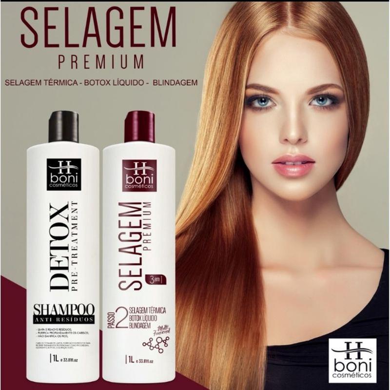kit Shampoo+Selagem Premium da H Boni 3 em 1, Selagem - Alisamento de ...