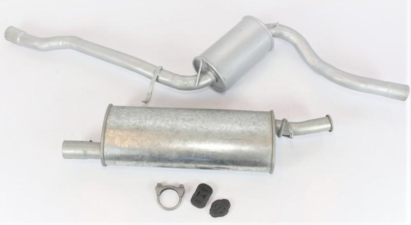 Kit Silencioso Intermediário e Escapamento Traseiro Tipo 1.6 / 2.0 8V ...
