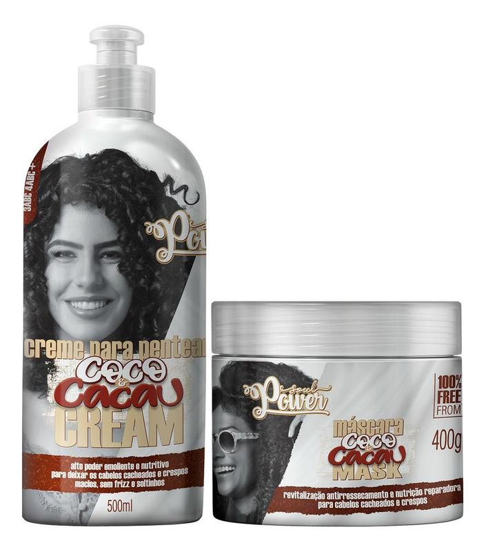Kit Soul Power Coco E Cacau Máscara + Creme De Pentear 500ml - Kit de ...