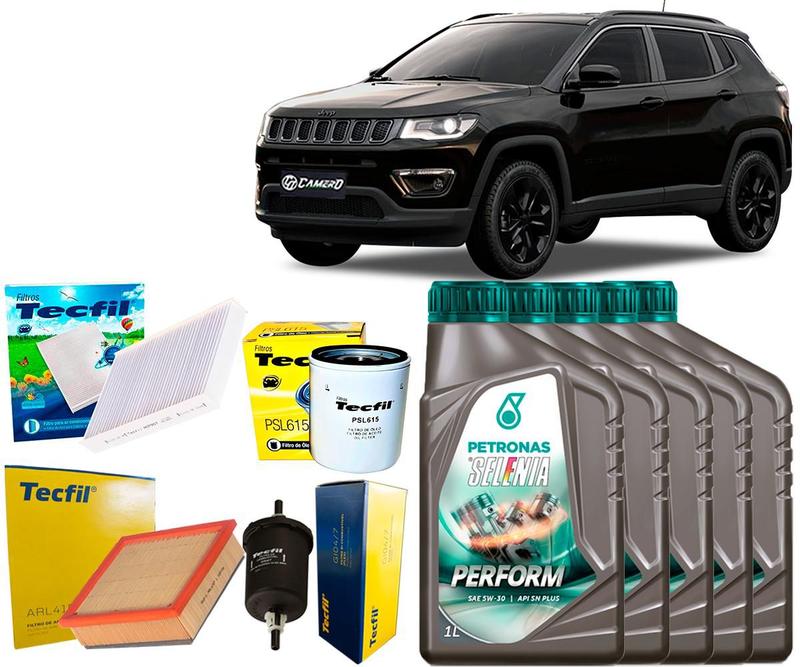 Kit Troca De Óleo 5w30 e Filtros Jeep Compass 2.0 Flex 2017 2018 ...