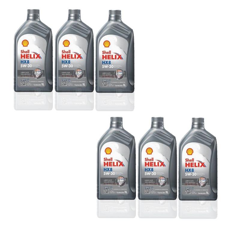 Troca Shell Part Kit Troca de Óleo Shell Helix HX8 5w30 AF Sintético 6 Litros para ...