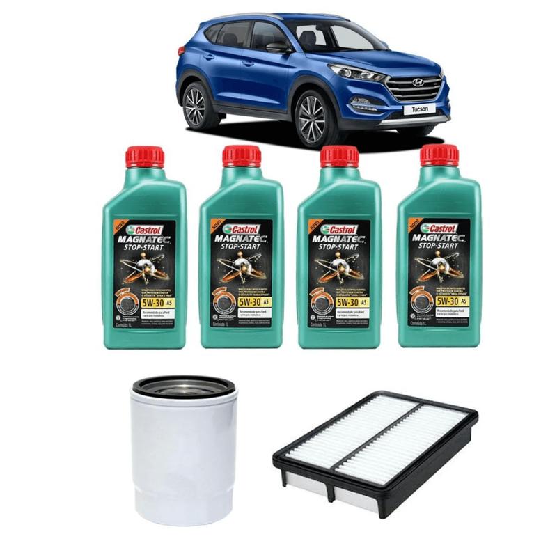 Kit Troca Óleo Filtro Motor E Ar Tucson 2.0 16v Castrol 5w30 - Outros ...