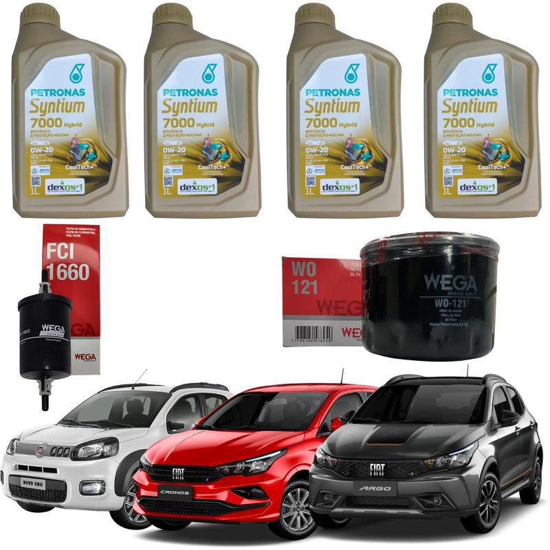 Kit Troca Óleo Motor Filtros 0w20 Fiat Cronos 1.3 4Cilindros - SELENIA ...