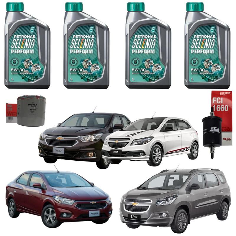 Kit Troca Óleo Motor Filtros 5W30 Gm Onix Turbo 3 Cilindros - SELENIA ...