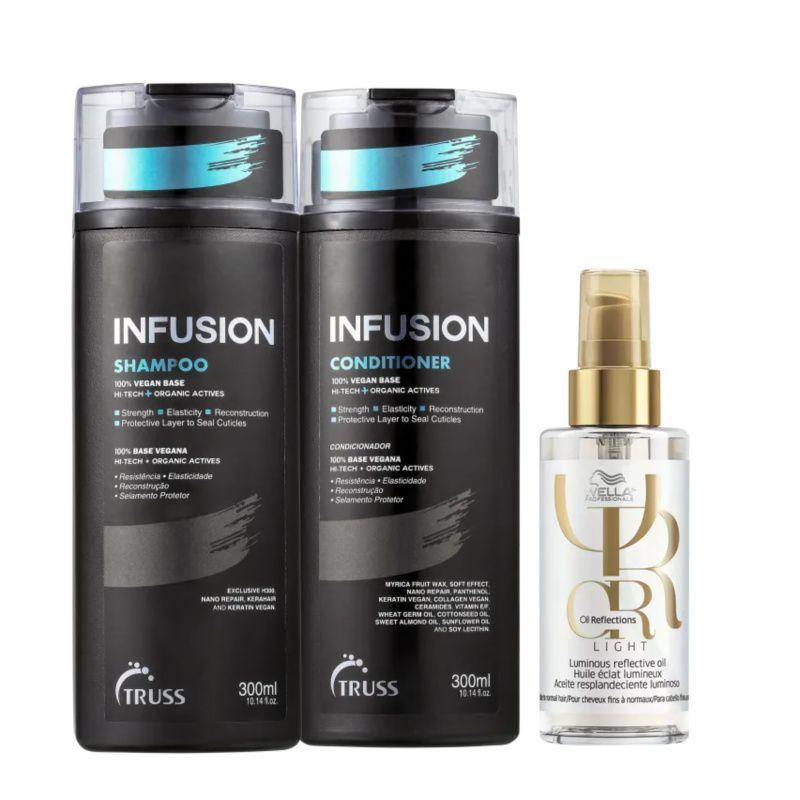 Kit Truss Shampoo + Condicionador Infusion + Wella Oil Reflections ...
