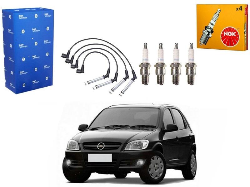 Kit vela cabo ngk delphi original chevrolet celta 1.0 2006 a 2012 ...