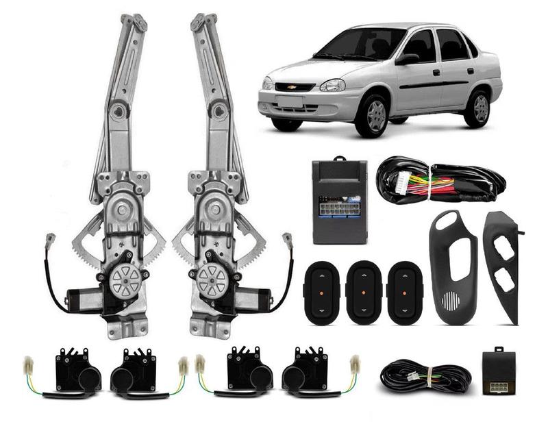 Kit Vidro Eletrico Corsa Classic 4 Portas Dianteira + Trava - Sp ...